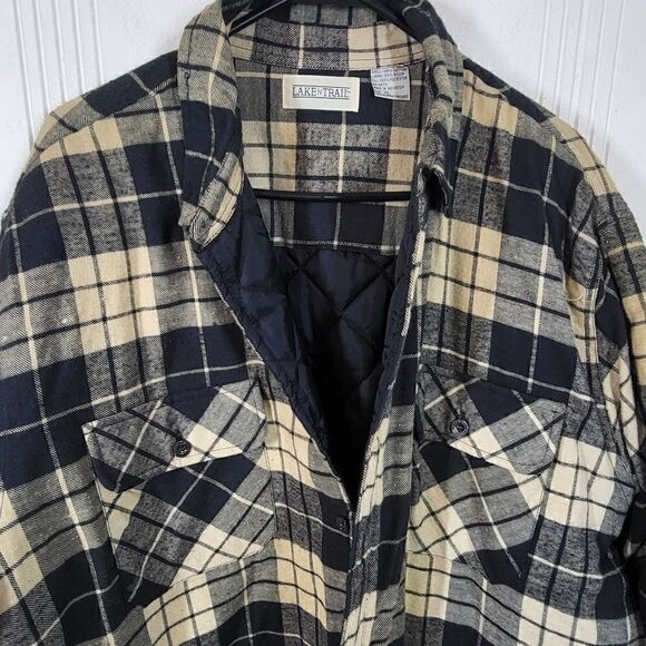 Lake N Trail Men's Tan & Black Plaid Shacket - Picture 7 of 12
